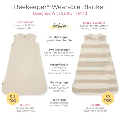 Hello Moon Quarry Organic Lightweight Beekeeper Wearable Baby Blanket