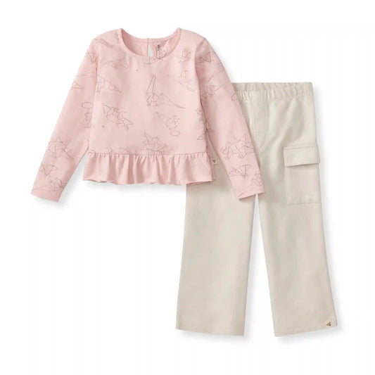 Origami Dinos Girl Tee & Pants Set