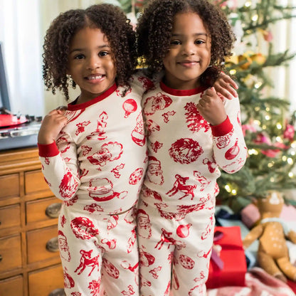 Nostalgic Christmas Family Matching Organic Cotton Two-Piece Pajamas